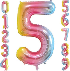 Lofaris Rainbow DIY Number Balloons 40 inch Party Decoration