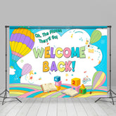 Lofaris Rainbow Fire Balloon Welcome Back To School Backdrop