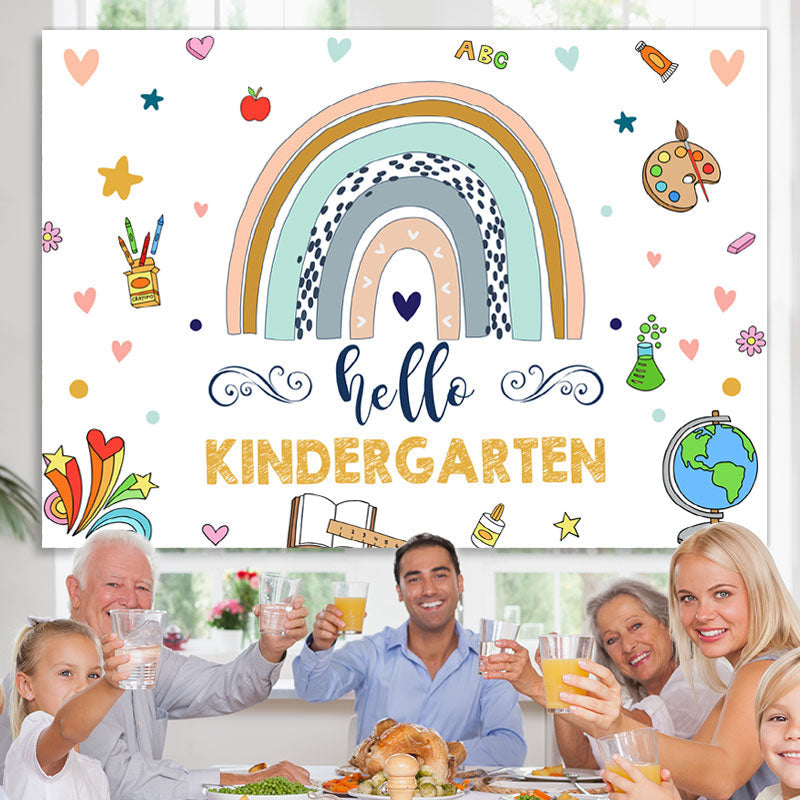 Lofaris Rainbow First Day of Kindergarten Photoshoot Backdrop