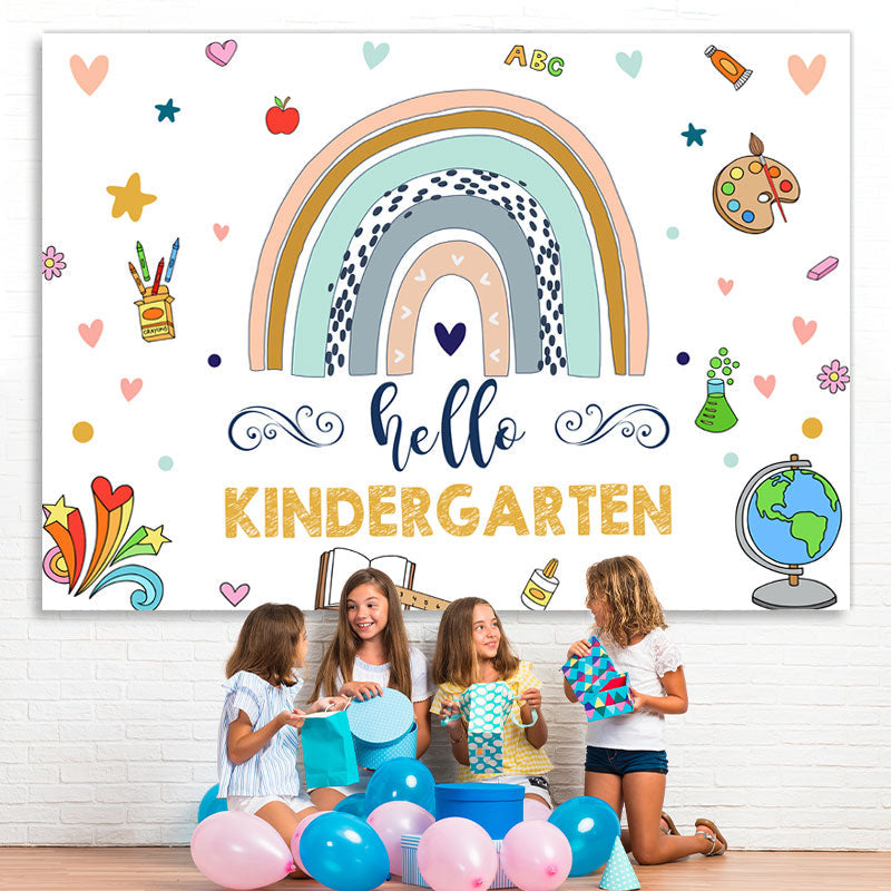 Lofaris Rainbow First Day of Kindergarten Photoshoot Backdrop