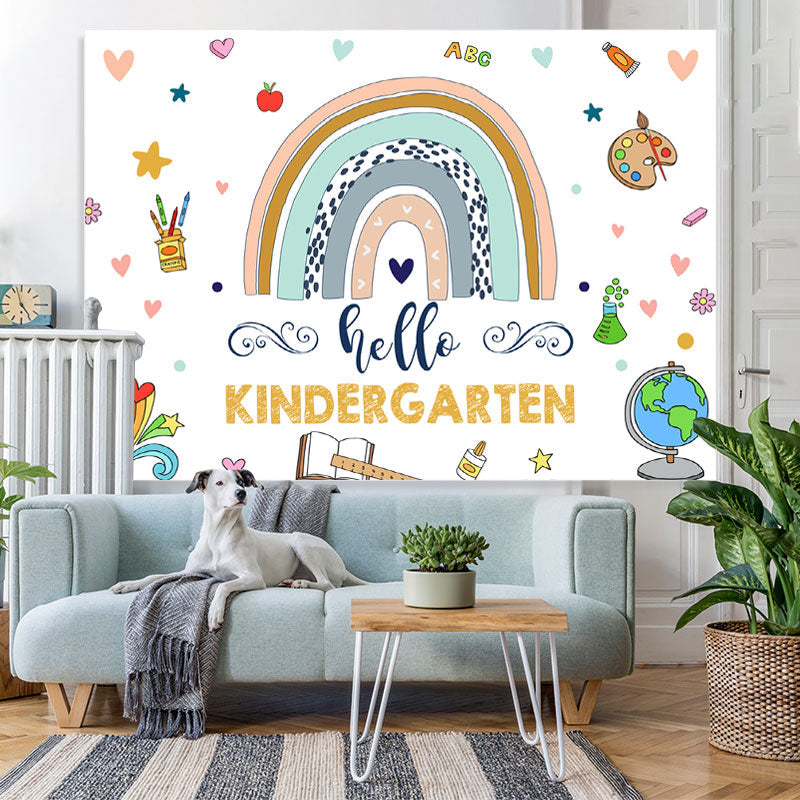 Lofaris Rainbow First Day of Kindergarten Photoshoot Backdrop