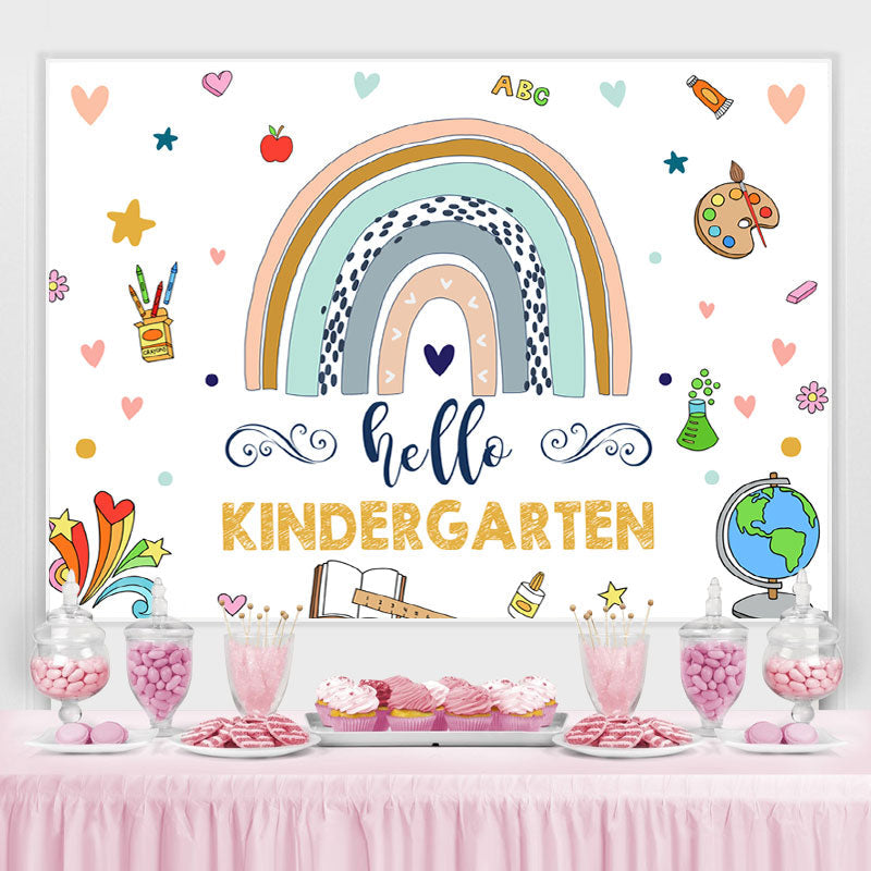 Lofaris Rainbow First Day of Kindergarten Photoshoot Backdrop