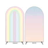 Lofaris Rainbow Pink Theme Double Sided Arch Backdrop