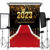 Lofaris Red Carpet Gold Stars 2023 Congrats Grad Backdrop