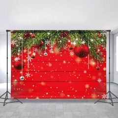 Lofaris Red Chrismas Decoration Ball Wood Backdrop For Party