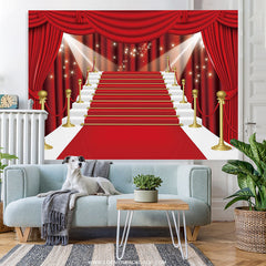 Lofaris Red Curtain Film Stars Celebrity Birthday Backdrop