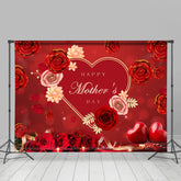 Lofaris Red Floral And Love Bokeh Happy Mothers Day Backdrop