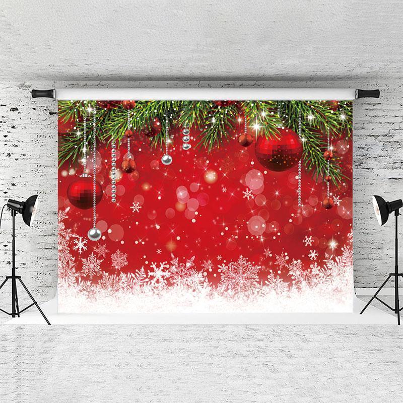 Lofaris Red Glitter Bokeh Decoration Backdrop For Chrismas