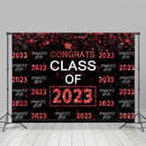 Lofaris Red Glitter Congrsts Class Of 2023 Black Backdrops