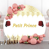 Lofaris Red Hat Petit Prince Round Gold White Baby Shower Backdorp