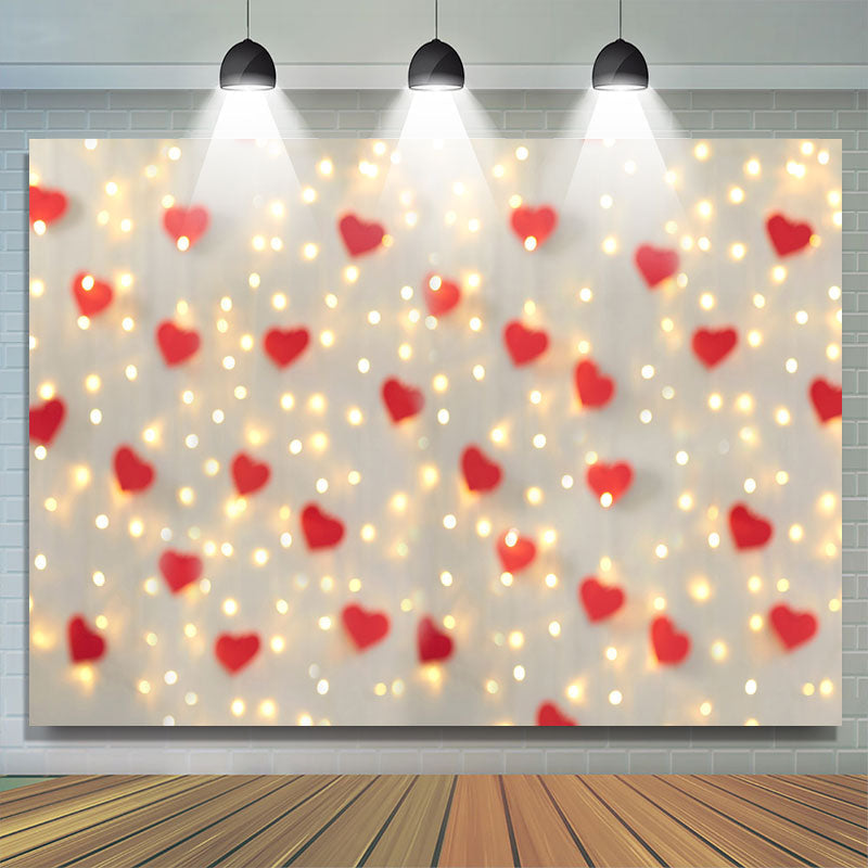Lofaris Red Love And Light Bokeh Happy Valentines Backdrop