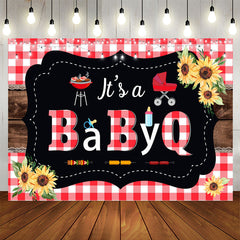 Lofaris Red Plaid Turnsole Its A Babyq Theme Shower Backdrop
