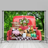 Lofaris Red Truck Gardening Supplies Spring Party Backdrop