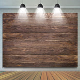 Lofaris Retro Brown Wood Wall Birthday Decoration Backdrop