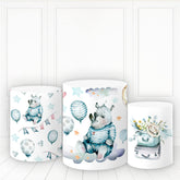 Lofaris Rhinoceros With Balloon Plinth Cover Blue Sky Cake Table