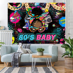 Lofaris Rock And Roll 80S Baby Dance Birthday Backdrop