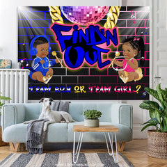 Lofaris Rock And Roll Theme Gender Reveal Baby Shower Backdrop
