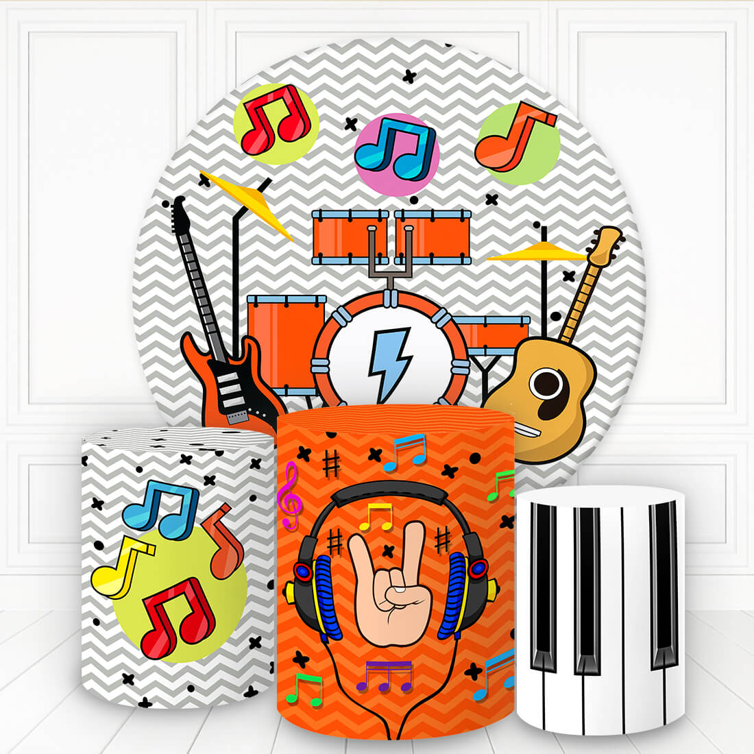 Lofaris Rock Of Music Lovely Piano Round Backdrop Kit For Kid