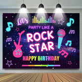 Lofaris Rock Star Music Theme Colorful Happy Birthday Backdrop
