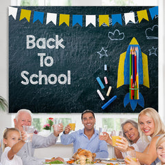 Lofaris Rocket Pencils Chalkboard Back to School Photo Backdrop