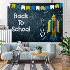 Lofaris Rocket Pencils Chalkboard Back to School Photo Backdrop