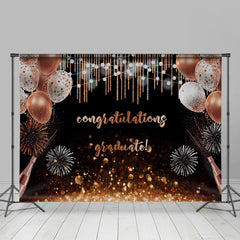Lofaris Rose Gold Ballon Bokeh Congratulation Graduate Backdorp