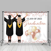 Lofaris Rose Gold Balloon Class Of 2023 Grads Backdrop