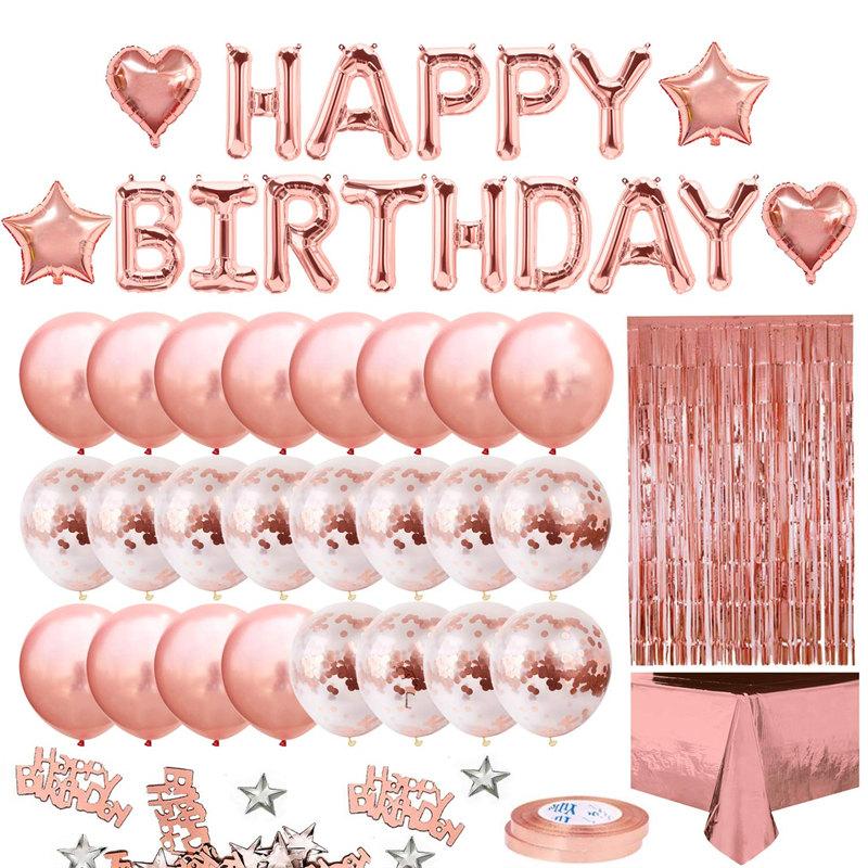 Lofaris Rose Gold Birthday Balloon Decoration for Girls Women
