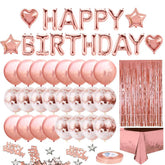 Lofaris Rose Gold Birthday Balloon Decoration for Girls Women