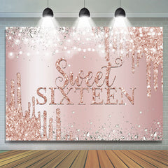 Lofaris Rose Gold Bokeh Diamond Sweet Sixteen Birthday Backdrop