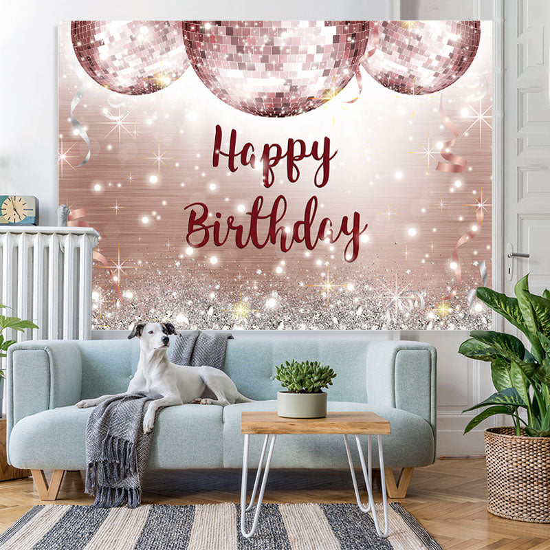 Lofaris Rose Gold Diamond Happy Birthday Backdrop to the Girl