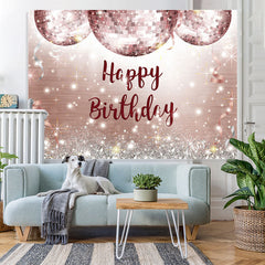 Lofaris Rose Gold Diamond Happy Birthday Backdrop to the Girl
