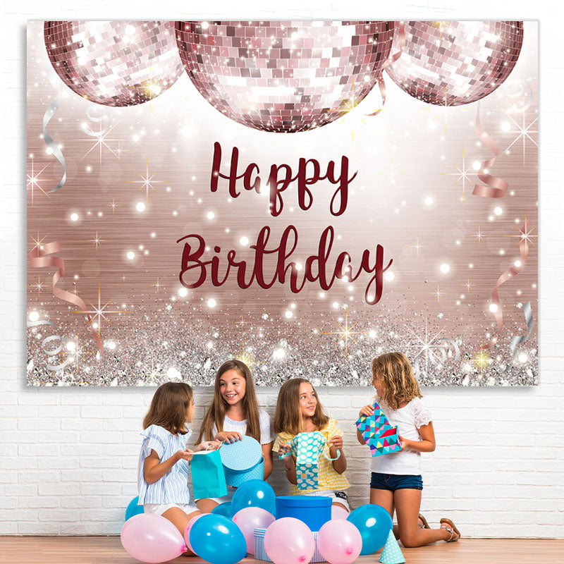 Lofaris Rose Gold Diamond Happy Birthday Backdrop to the Girl
