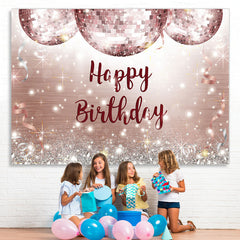 Lofaris Rose Gold Diamond Happy Birthday Backdrop to the Girl