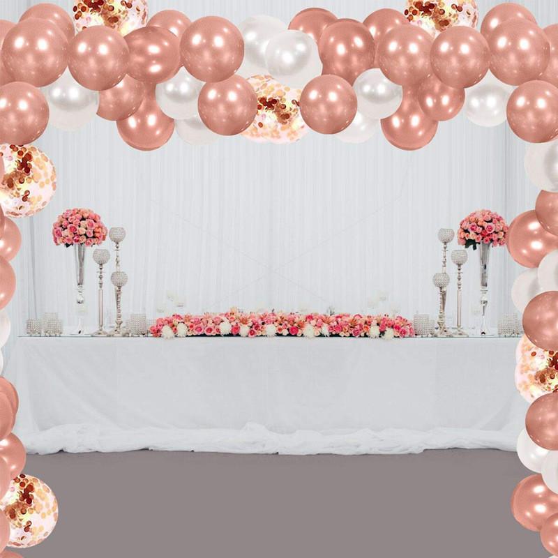 Lofaris Rose Gold DIY 130 Pack Balloon Arch Kit | Party Decorations - White