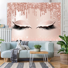 Lofaris Rose Gold Glitter Bokeh Pretty Eyes Backdrop for Girl