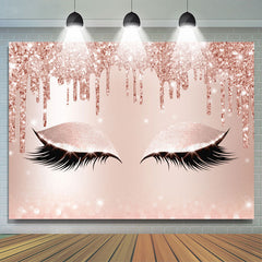 Lofaris Rose Gold Glitter Bokeh Pretty Eyes Backdrop for Girl