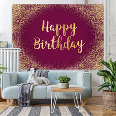 Lofaris Rose Pink And Glitter Gold Happy Birthday Backdrop