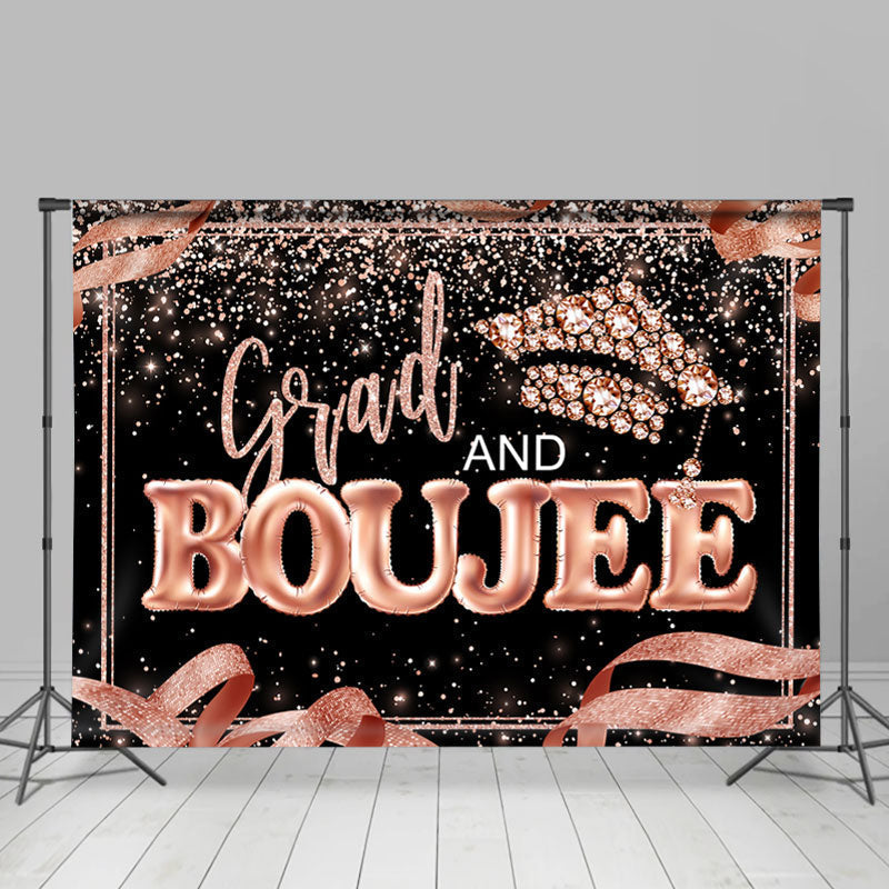 Lofaris Rose Pink Glitter Grad And Boujee Bokeh Backdrop