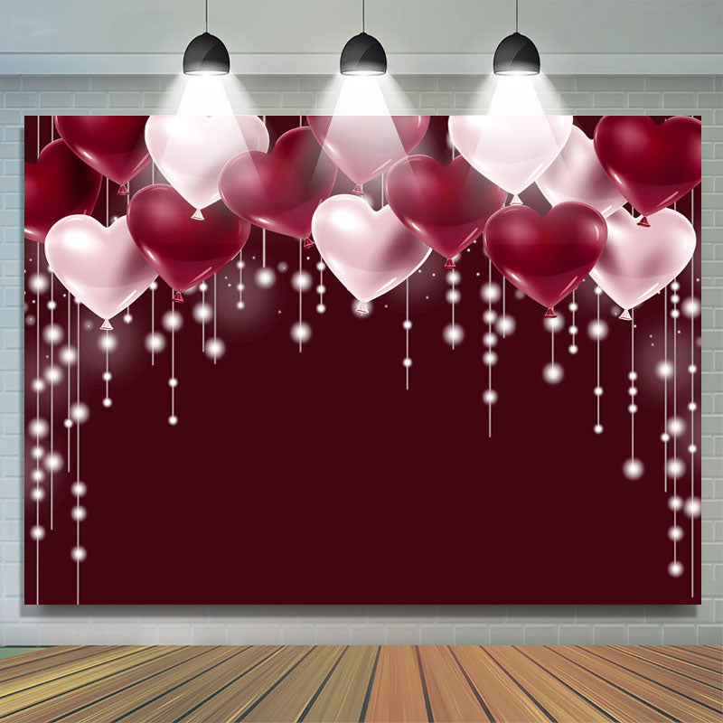 Lofaris Rose Pink Love Ballon Backdrop For Happy Valentines