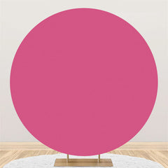 Lofaris Rose Red Solid Color Happy Birthday Circle Backdrop