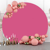 Lofaris Rose Red Solid Color Happy Birthday Circle Backdrop