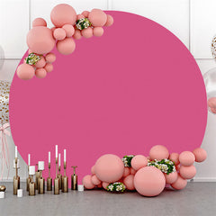 Lofaris Rose Red Solid Color Happy Birthday Circle Backdrop