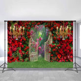 Lofaris Roses Leavels Garden Door With Gorgeous Light Backdrop