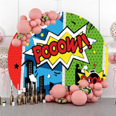 Lofaris Round Black House Happy Birthday Backdrop For Party