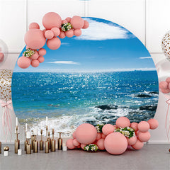 Coral Reefs And Striped Fish Round Summer Backdrop