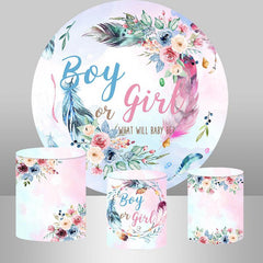 Lofaris Round Cute What Will Baby Be Shower Backdrop