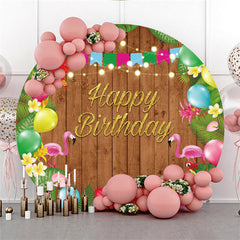 Pink And Gold Glitter Round Congrate Grad Backdrop
