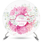 Lofaris Round Elegant Floral Happy Valentiness Day Backdrop