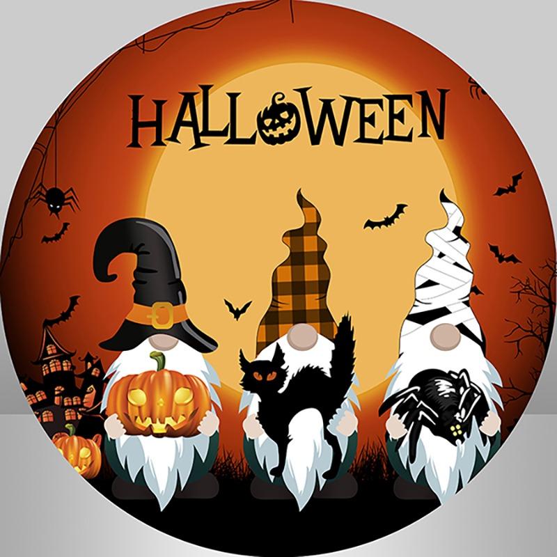 Lofaris Round Faceless Doll Happy Halloween Backdrop For Party